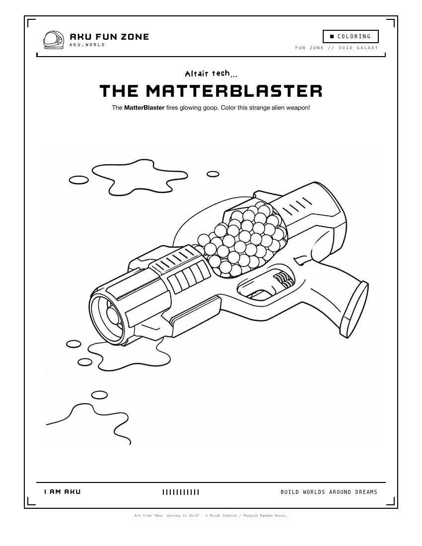 The MatterBlaster, coloring page printable sheet
