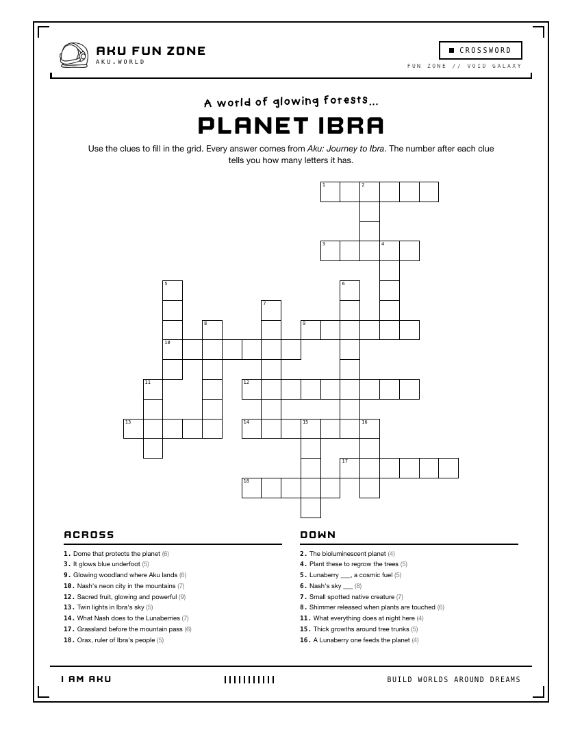 Crossword number 03 printable activity sheet