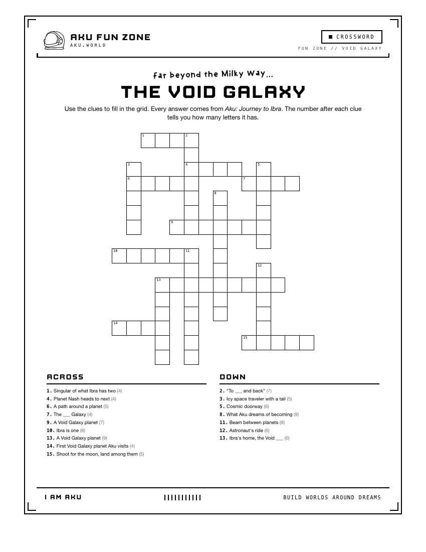 Crossword number 06 printable activity sheet