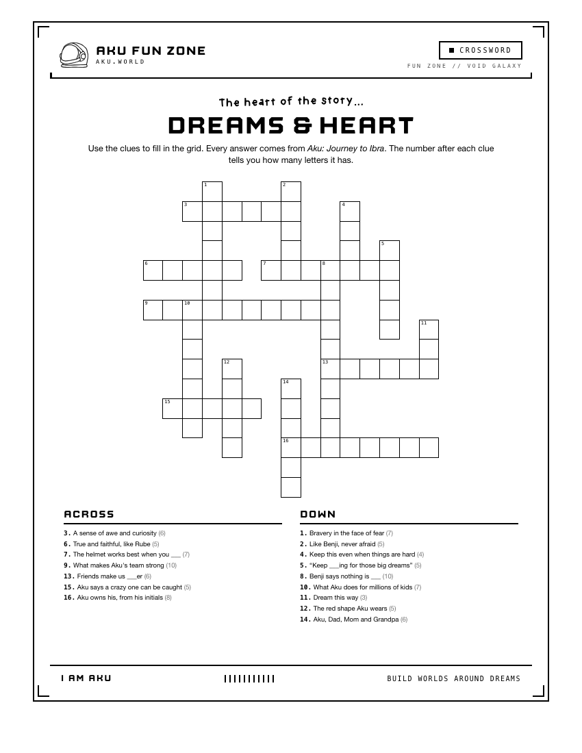 Crossword number 07 printable activity sheet