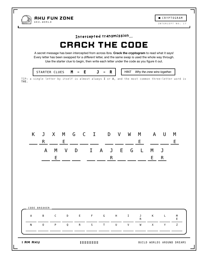 Decoder number 17 printable activity sheet
