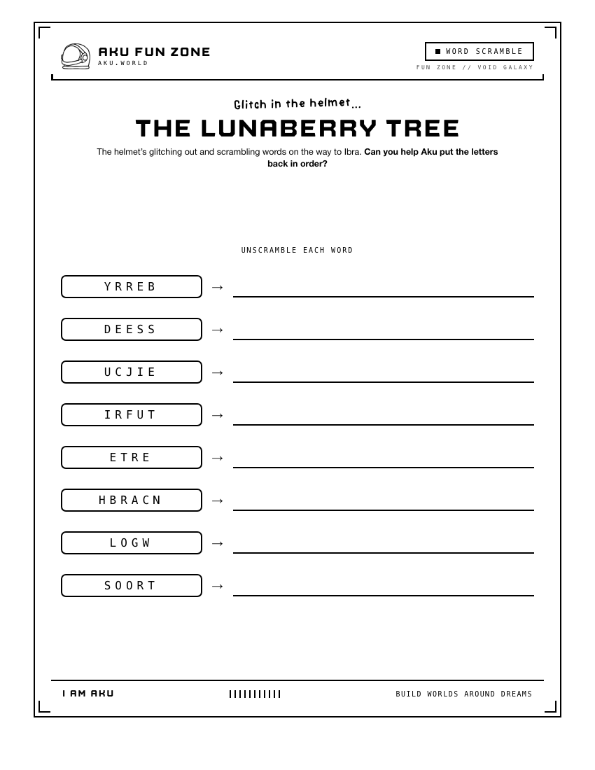 Scramble number 06 printable activity sheet