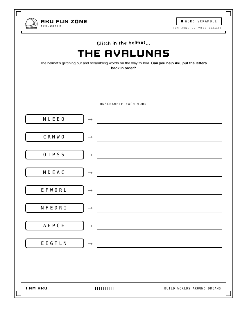 Scramble number 08 printable activity sheet