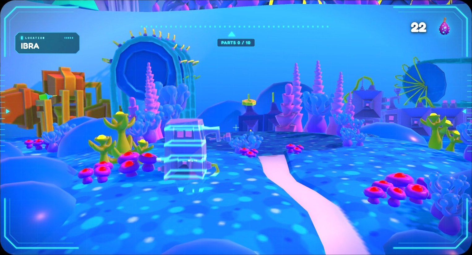 Planet Ibra, the glowing world you explore in the game